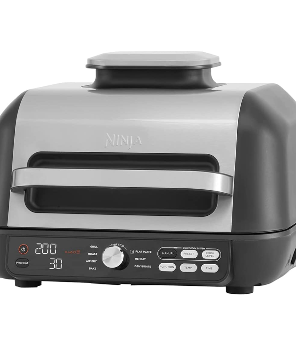 "NINJA AG651UK Foodi Max Pro: 3-in-1 Health Grill, Flat Plate & Air Fryer for Versatile Cooking"