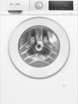 Siemens WG54G210GB iQ500 front-loading washing machine, 10kg capacity, 1400 rpm spin speed, energy-efficient design with advanced iQdrive technology and multiple wash programs for optimal cleaning.